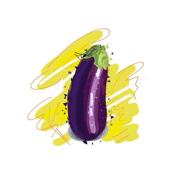 茄子蔬菜孤立图标。艺术抽象的茄子图片下载