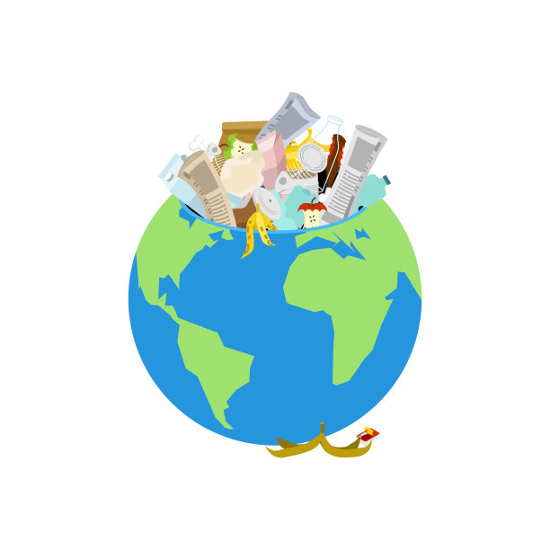 地球垃圾场。行星和垃圾。废品堆放场矢量插图。图片下载