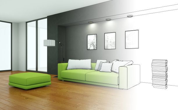 室内设计客厅绘图成照片分级图片下载