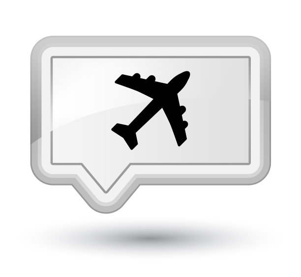 飞机图标主白色横幅按钮图片下载