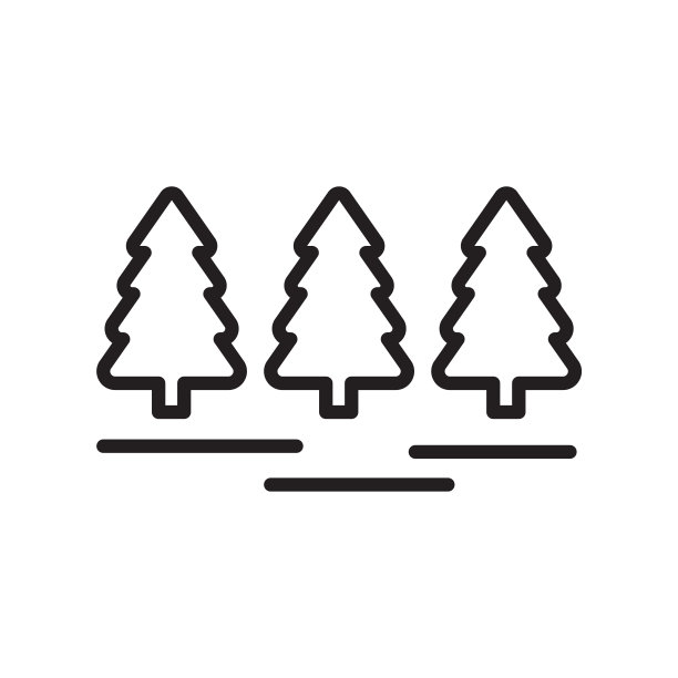 森林图标矢量符号和符号孤立在白色背景上，森林标志概念，轮廓符号，线性符号，轮廓符号，线性符号图片下载