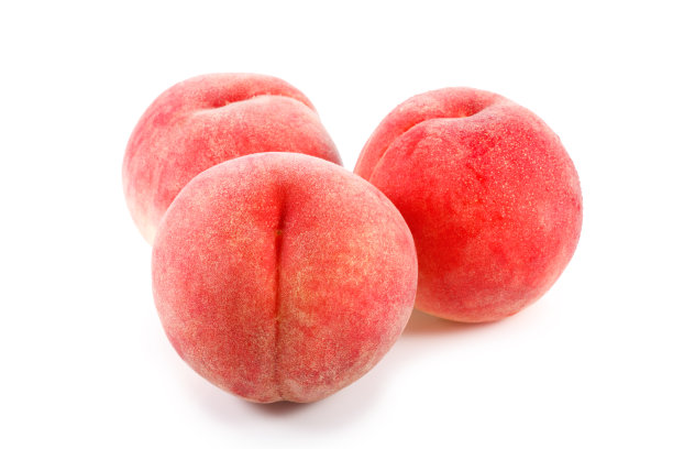 日本桃子孤立的白色背景图片下载