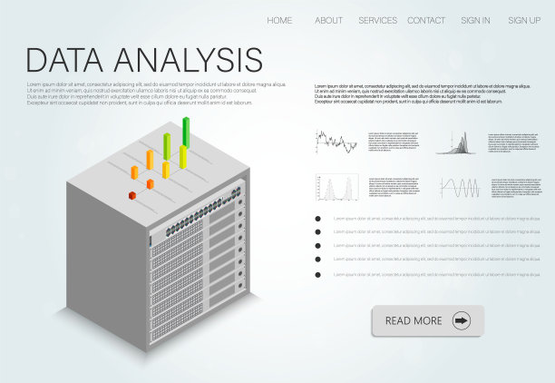 数据在蓝色背景上的抽象风格。大数据图标集。矢量数据中心图标。图片下载