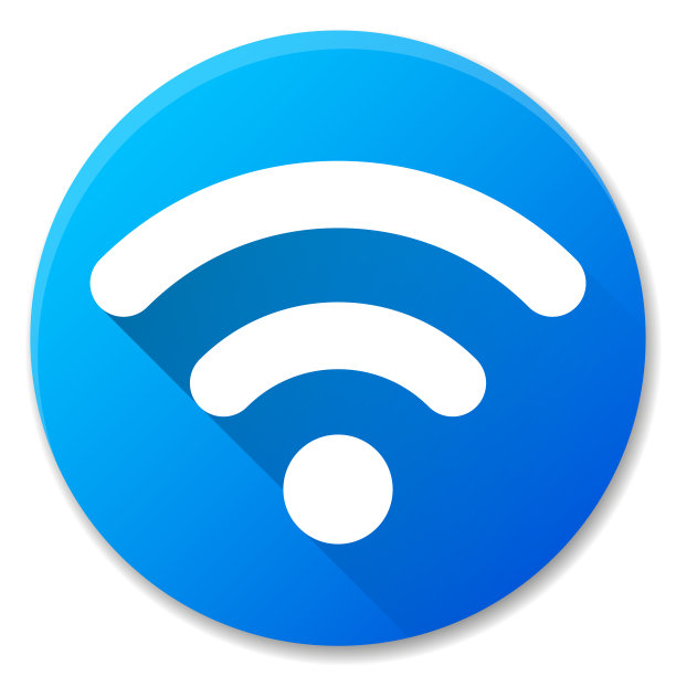 蓝色圆形WIFI图标设计图片下载