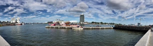 阿姆斯特丹海港的全景图片下载