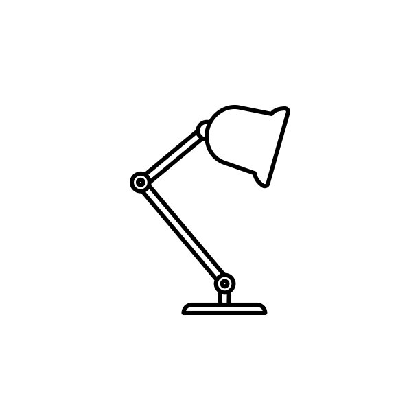 台灯。移动概念和web应用的教育图标元素。细线台灯可用于网页和移动图片下载