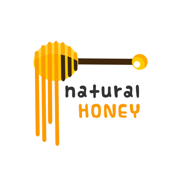 天然蜂蜜蜂蜜斗白色背景向量图像图片下载