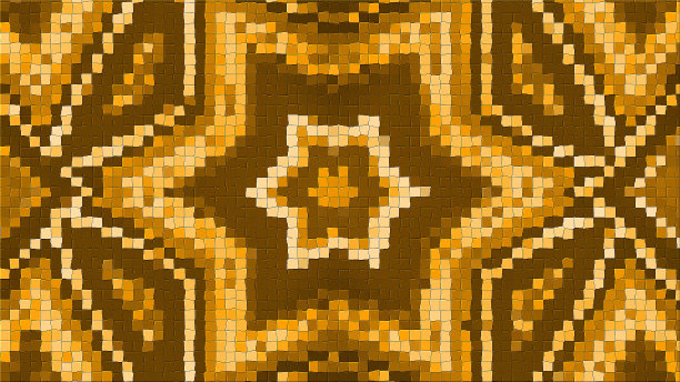 从马赛克中提取的抽象图片的3d渲染。构图明亮对称的图案图片下载