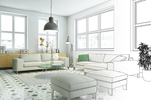 室内设计客厅绘图成照片分级图片下载