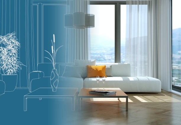 室内设计客厅绘图成照片分级图片下载