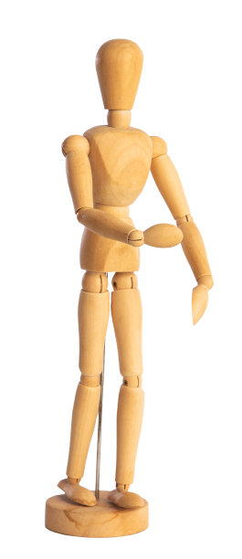 底座上的木制人体模型图片下载