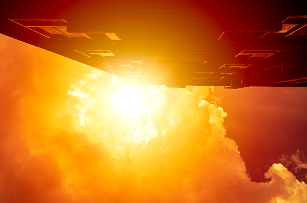 超级炎热的晴天，气候变化全球变暖的夏季季节。图片下载