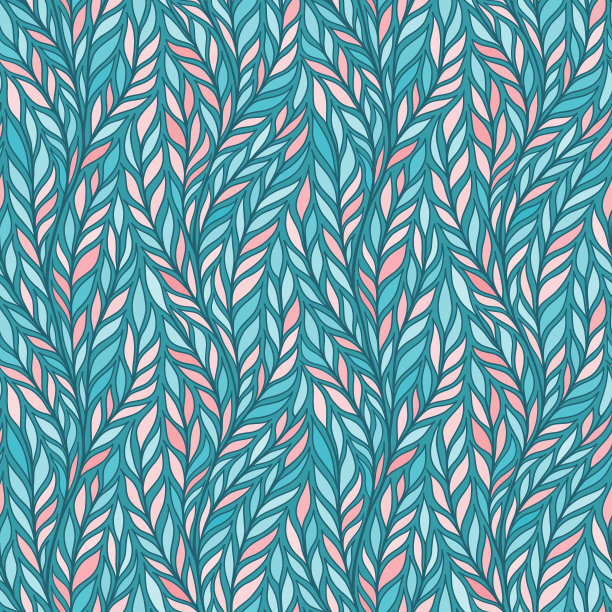 手绘图案与装饰花卉装饰。程式化的五颜六色的分支。夏春背景，自然收藏。矢量图素材图片