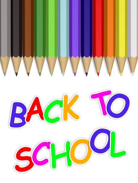 回到学校彩色铅笔图片下载