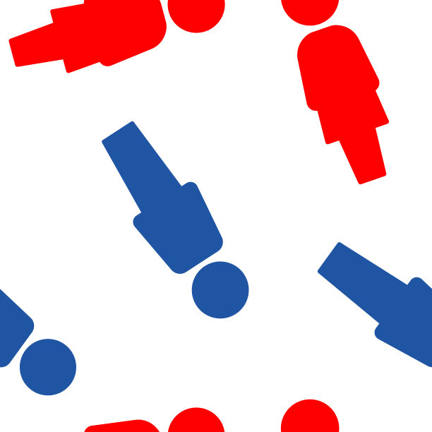 男人和女人矢量图标无缝模式上的白色背景。图片下载