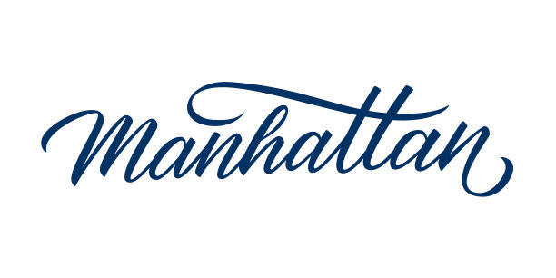 曼哈顿手写的铭文。纽约市自治市手绘字体。书法元素为您的设计。图片下载