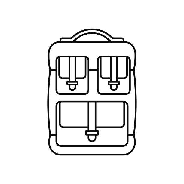 公文包男人钱包线图标孤立的白色背景图片下载