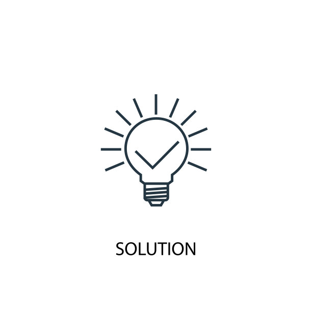 解决方案概念线图标。简单元素说明。解决方案概念轮廓符号设计。可以用于网页和手机的UI/UX吗图片下载