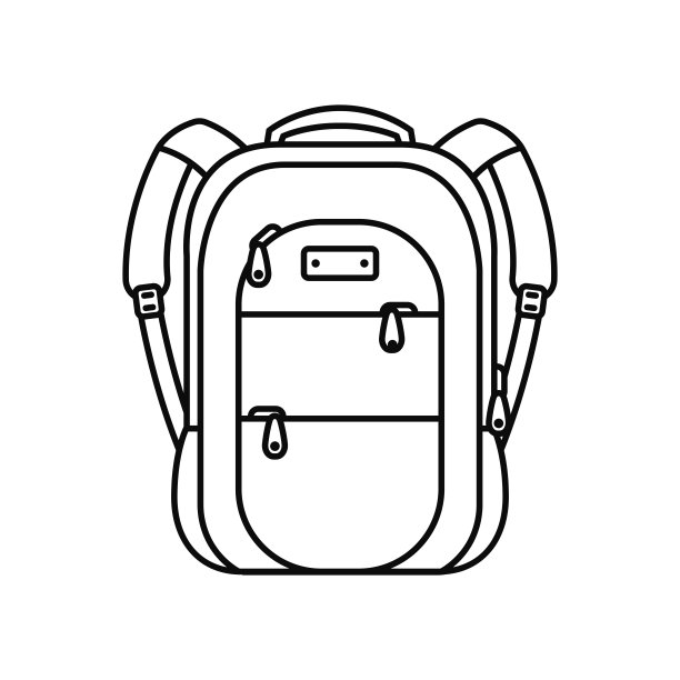 行李袋线图标孤立的白色背景图片下载