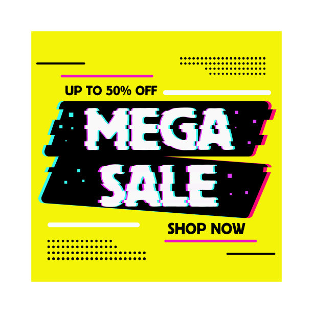 销售横幅故障效果模板设计图片下载