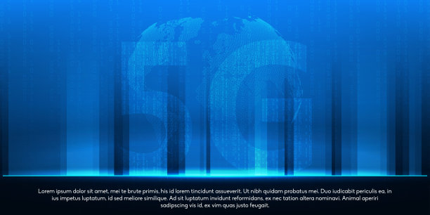 5G网络无线系统和互联网。大数据二进制码流数。通信网络。全球网络高速创新连接数据速率技术图片下载