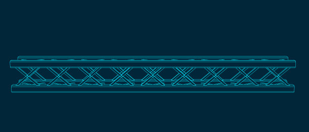 桁架梁。矢量插图轮廓。图片下载