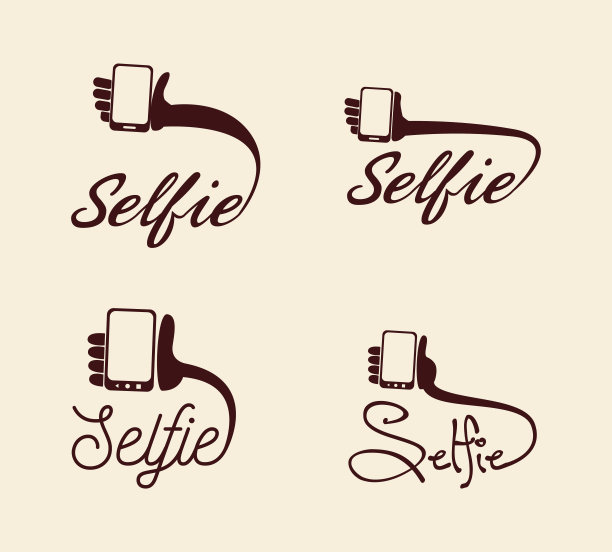 自拍铭文手手机图标矢量插图图片下载