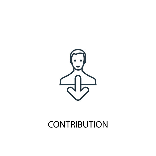 贡献概念线图标。简单元素说明。贡献概念轮廓符号设计。可以用于网页和手机的UI/UX吗图片下载