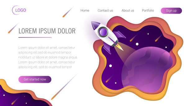 着陆页模板。网站的标题。eps10图片下载