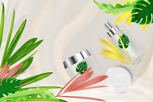 美容产品，白色化妆品容器与广告背景准备使用，奢侈护肤广告，插图向量。图片下载