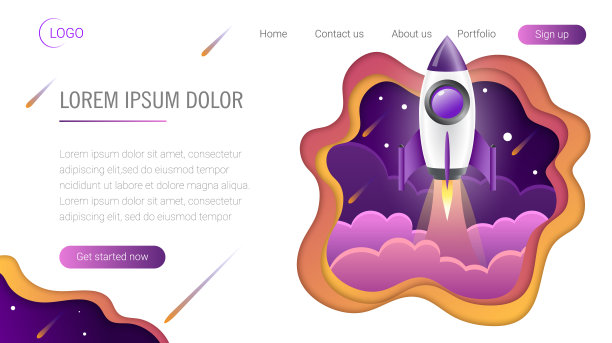 着陆页模板。网站的标题。eps10图片下载