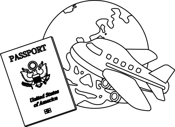 美国护照大纲的分级插图图片下载
