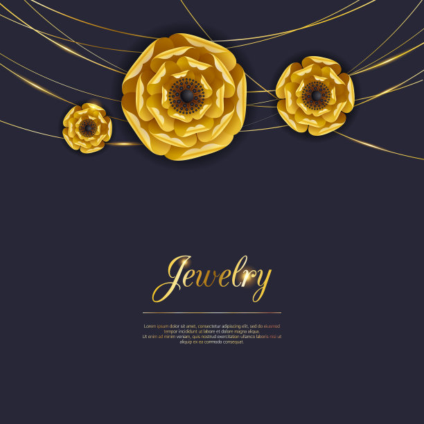 抽象的金色花朵背景。图片下载