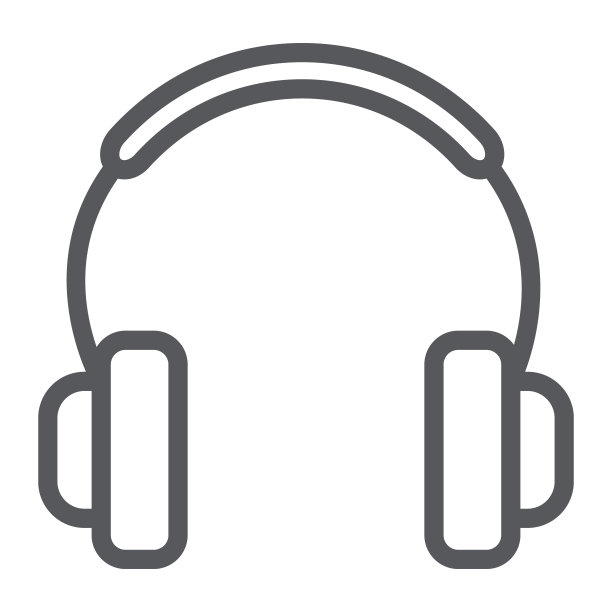 耳机线性图标，音乐和声音音频配件符号，矢量图形图片下载