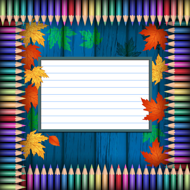 木质纹理上的彩色铅笔图片下载