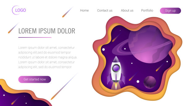 着陆页模板。网站的标题。eps10图片下载