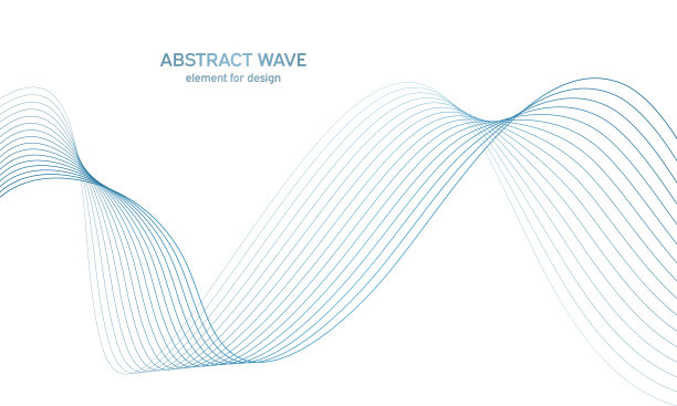 抽象的彩色波浪元素进行设计。数字频率轨道均衡器。程式化的线条艺术背景。矢量插图。使用混合工具创建波浪线。弯曲的波浪线条，光滑的条纹图片下载