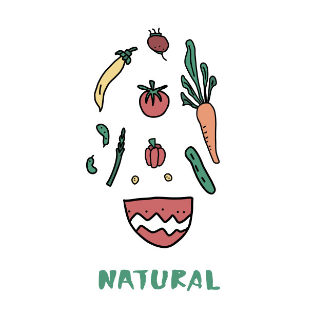 健康食品的概念与字母。矢量设计图片下载