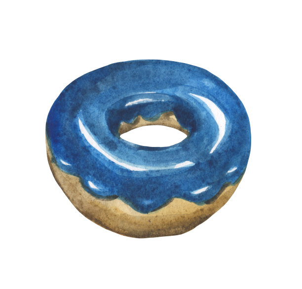 水彩甜甜圈图片下载