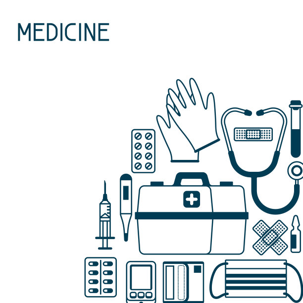 急救箱设备背景。图片下载