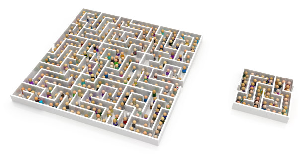 卡通人群，迷宫大小图片下载