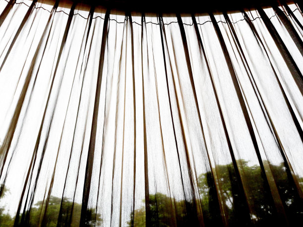 午后的阳光透过窗帘图片下载