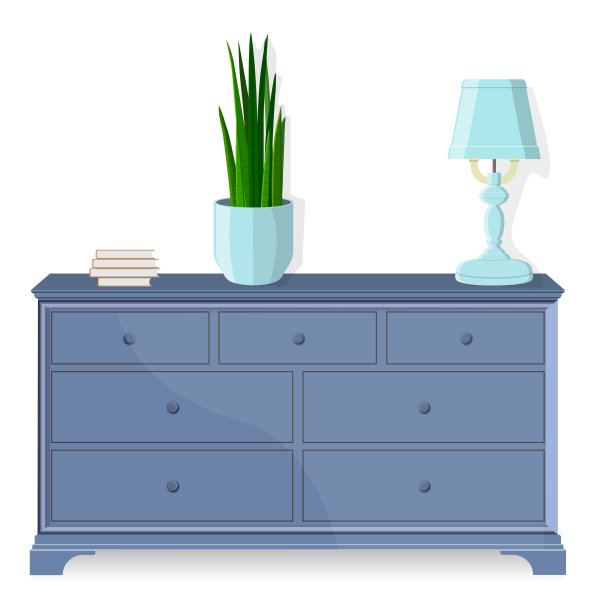 五斗橱，床头柜。向量。家具图片下载