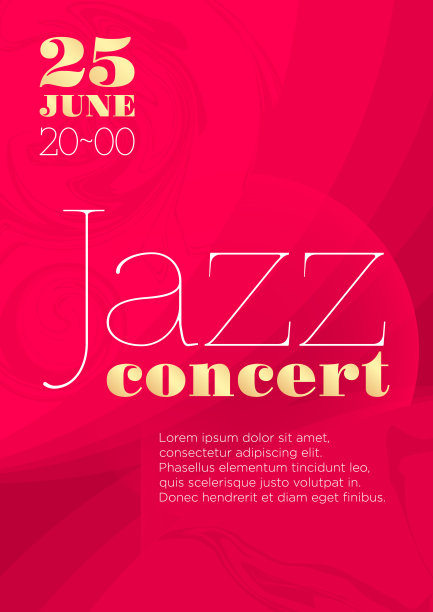 垂直爵士音乐背景与图形元素和文本。图片下载