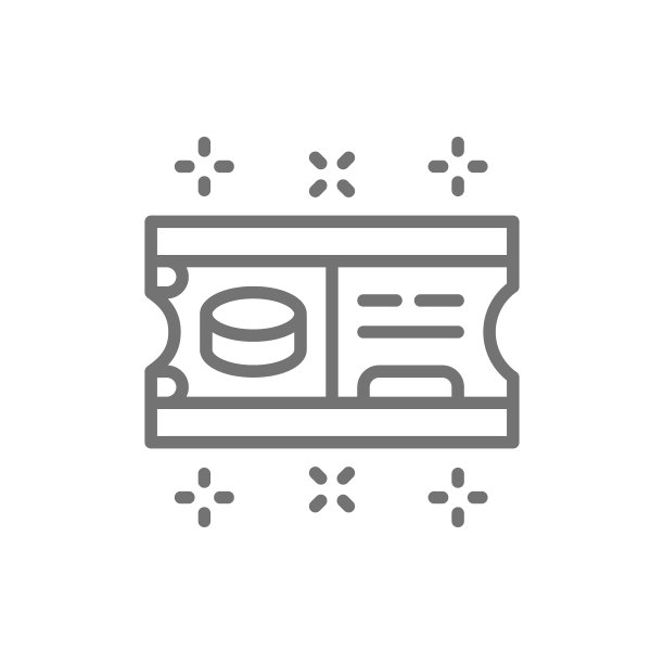 冰球门票线稿图标图片下载