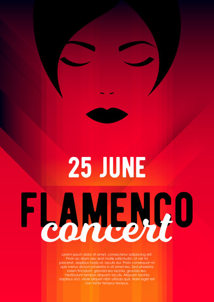 垂直弗拉门戈背景美丽的女人和文字。图片下载