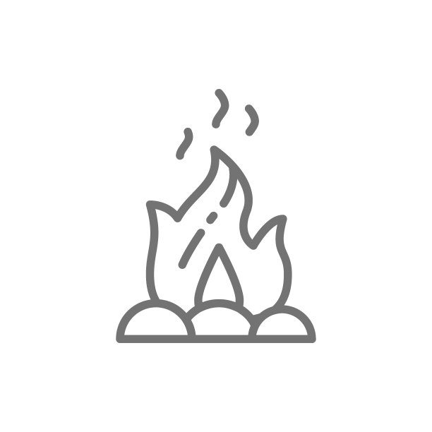 篝火，篝火，篝火线图标。图片下载