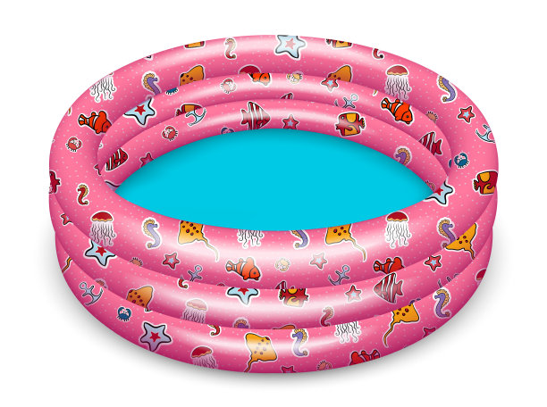 亮粉色的充气泳池图片下载