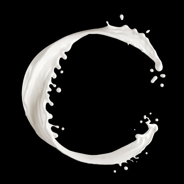 牛奶飞溅孤立的背景。图片下载