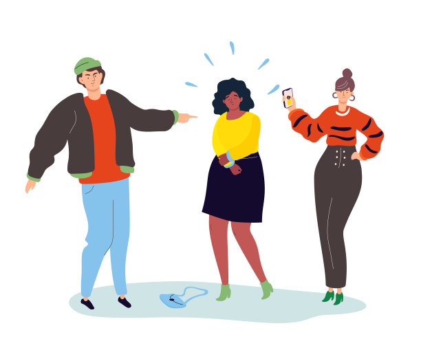 霸凌——现代色彩斑斓的平面插画设计风格图片下载